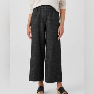 Eileen Fisher Charcoal Hemp/linen Crop Pants
